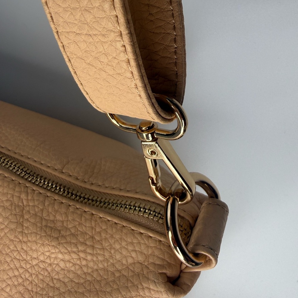 BCBG Paris Cream Pebbled Faux Leather Shoulder Bag - Picture 3 of 6